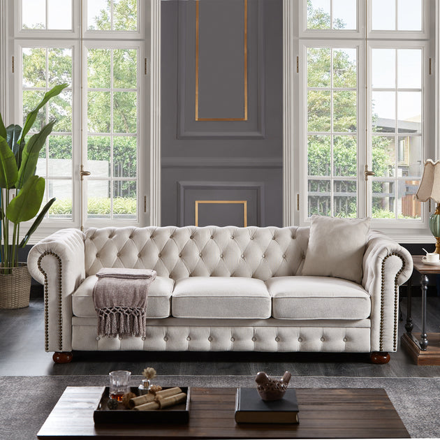 Streamdale Chesterfield Sofa Linen 3
