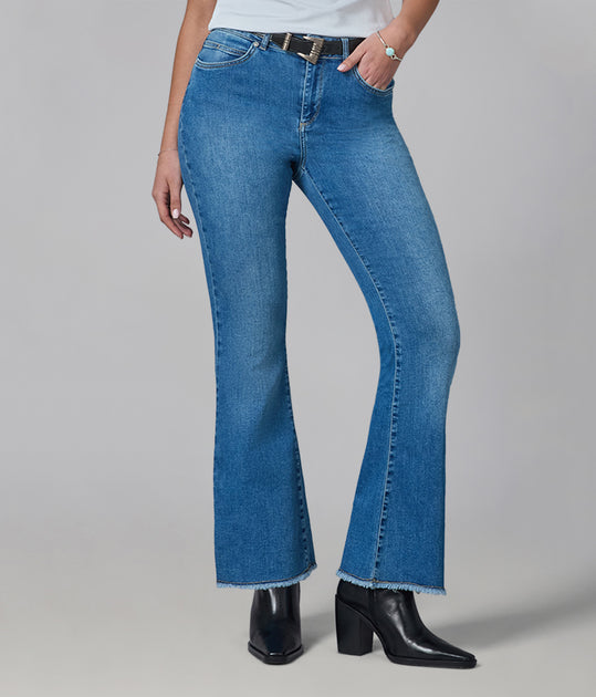 Lola Denim Alice High Rise Flare Jeans Blue 25 2