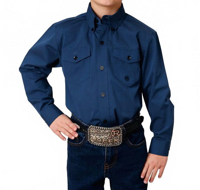 Roper Jungen Hemd Blau Medium 2