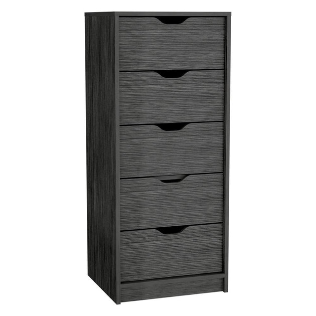 Houma 5 Schubladen Schmaler Kommode Smokey Oak 3
