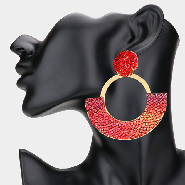 FASHNZFAB Abstract Half Moon Earrings Multi 3