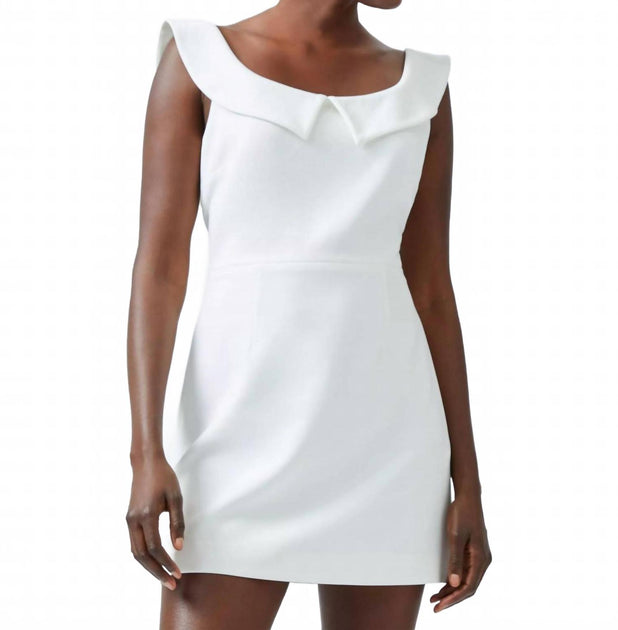 French Connection Whisper Collar Mini Dress White US 10 2