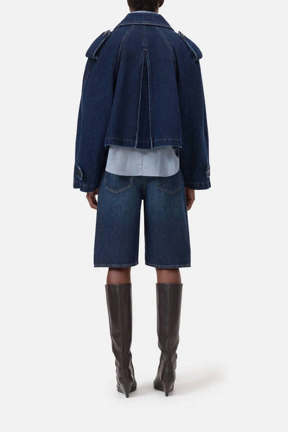 CLOSED Cropped Trench Coat Blue XS 3