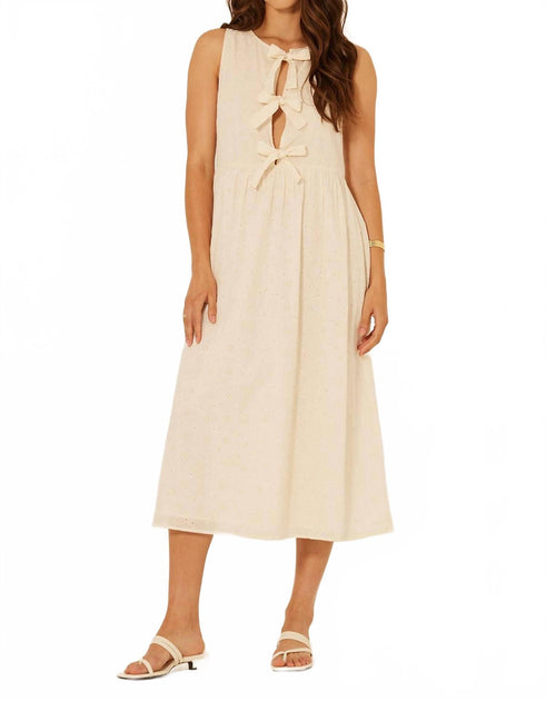 BILA77 Gibson Bow Midi Dress Beige XSmall 2
