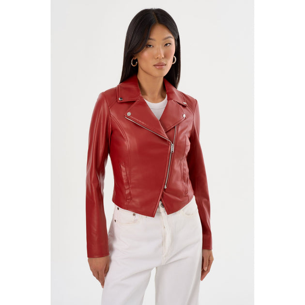 Lamarque Pascale Faux Leather Jacket Beige Small 3
