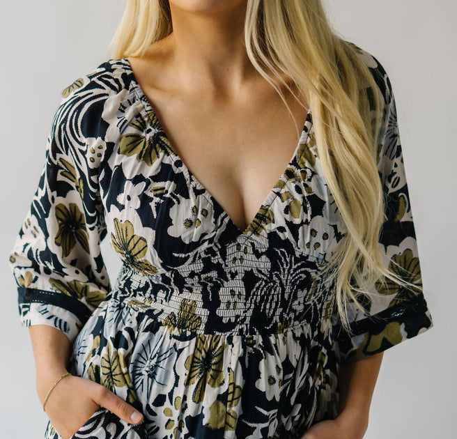 Free People Printed Dixie Maxi Dress In Black Combo