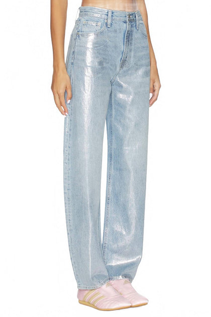 PISTOLA Wes High Rise Barrel Jeans Blue 24 3