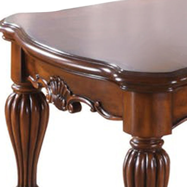 Hivvago Vintage Rectangular Wooden Coffee Table Cherry Brown 2