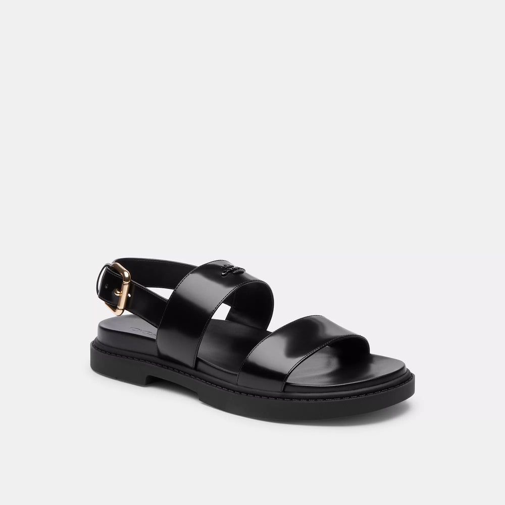 COACH ブラック ツーバンドサンダル Coach Outlet Two Band Sandal | ShopSimon