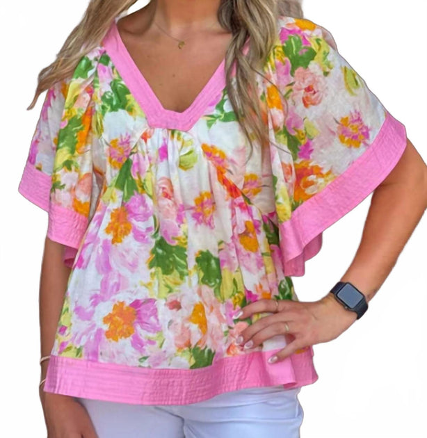 FATE Sunny Floral Babydoll Top Multi Small 3