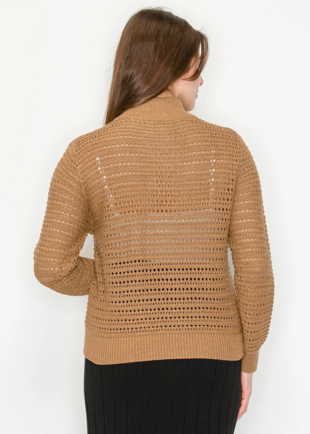 Yal New York Open-Knit Pullover Brown XS 3