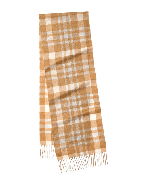Amicale Cashmere Exploded Plaid Scarf Beige One Size 3