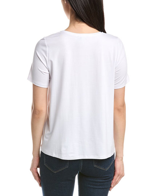 Eileen Fisher Solid T-Shirt White XL 3