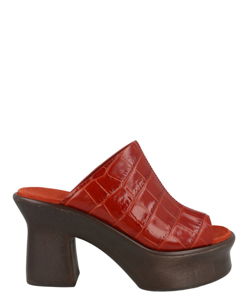 Ferragamo Samanta Platform Mules Red US 7.5 2