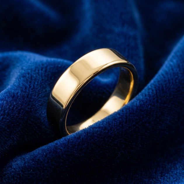 Pompeii3 Flat Wedding Band Yellow Gold US 6.5 3