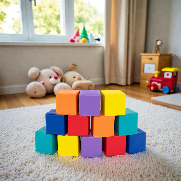 Hivvago 12-Piece Kids Soft Foam Climbing Cube Set 3