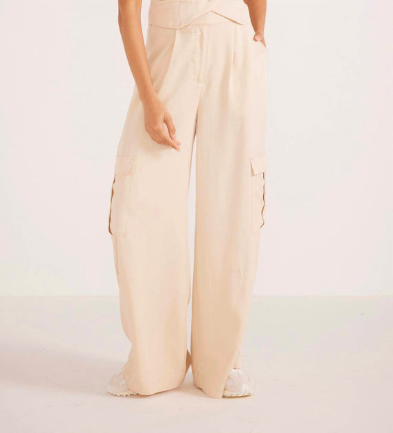 MINKPINK Fabella Cargo Pants Beige Medium 4