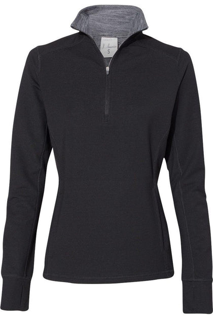 J. America Omega Stretch Quarter-Zip Pullover Black Medium 2