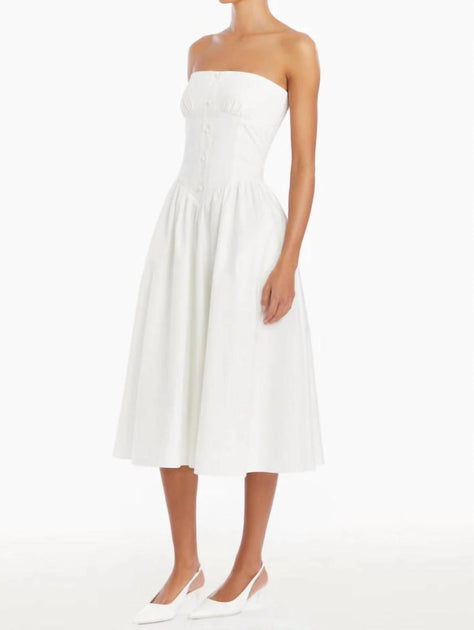 Amanda Uprichard Holland Strapless Dress White Small 3