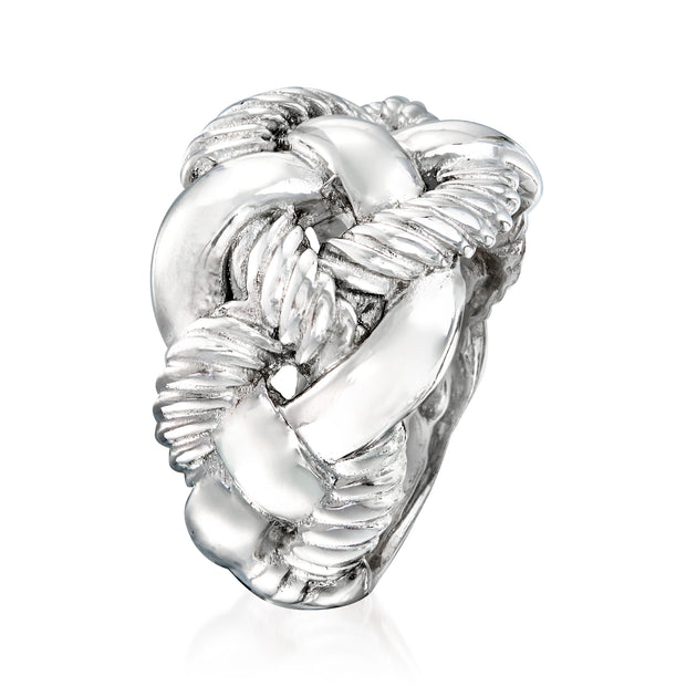 Ross-Simons Italian Sterling Silver Wide Braided Ring Silver US 5 4