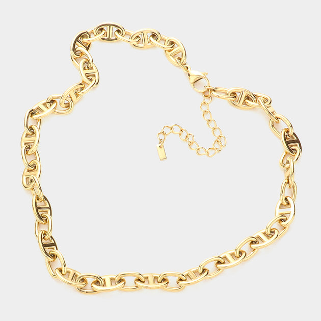 FASHNZFAB Chain Necklace Gold One Size 6