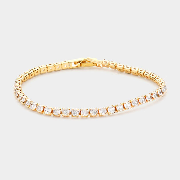 FASHNZFAB Round CZ Tennis Bracelet Silver One Size 2