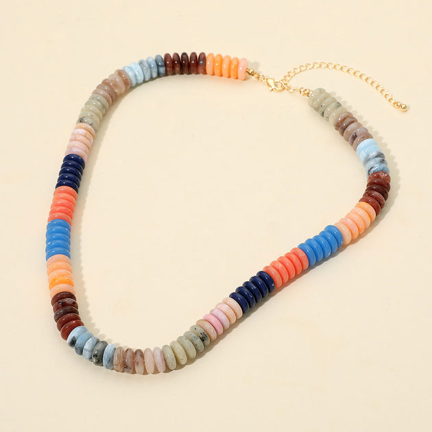 FASHNZFAB Disc Beaded Necklace Silver 4