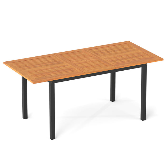 Hivvago Extendable Solid Wood Dining Table Natural 2