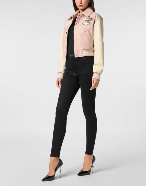 Philipp Plein College PP Duck Bomber Jacket Pink Small 3