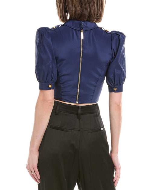 Elisabetta Franchi Crop Top Blue EU 38 4