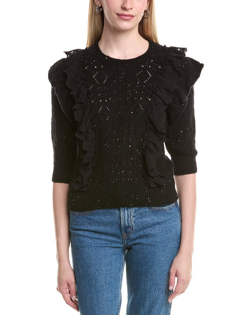 Autumn Cashmere Pointelle Sweater Black XS 2