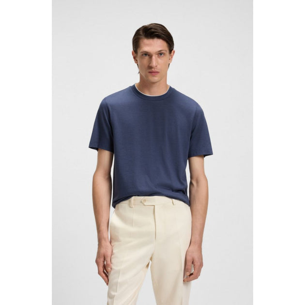 Boss Cotton-silk T-shirt Blue Large 4