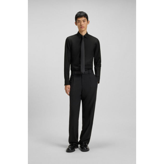 Hugo Boss Chemise Slim Fit Noire Facile à Repasser US 16.5 3