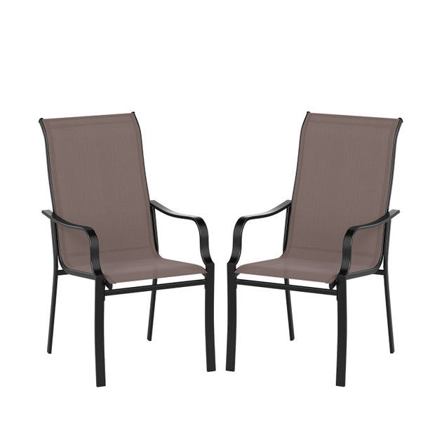 Hivvago Patio Dining Chair Brown/Black 2