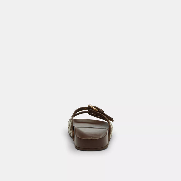 Coach Two Band Buckle Sandal Brown US 11 3