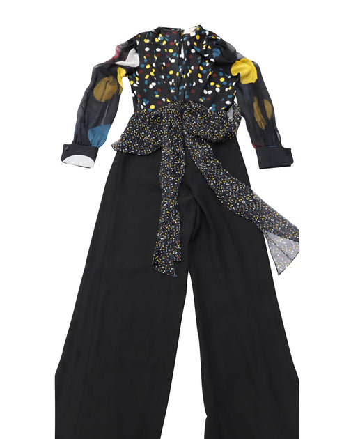 Diane von Furstenberg Sophie Dot Jumpsuit Black Small 2