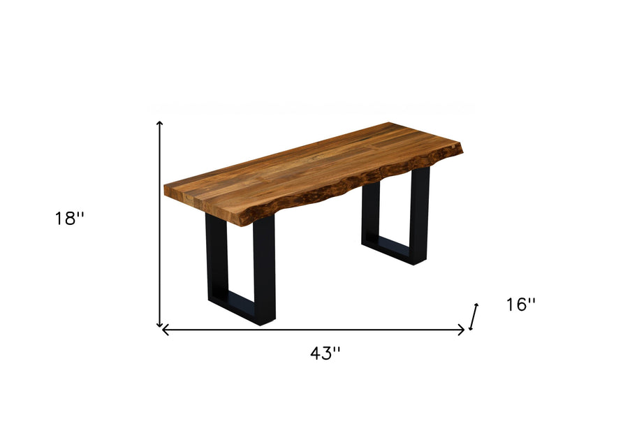 Hivvago 43-inch Dining Bench Brown 4