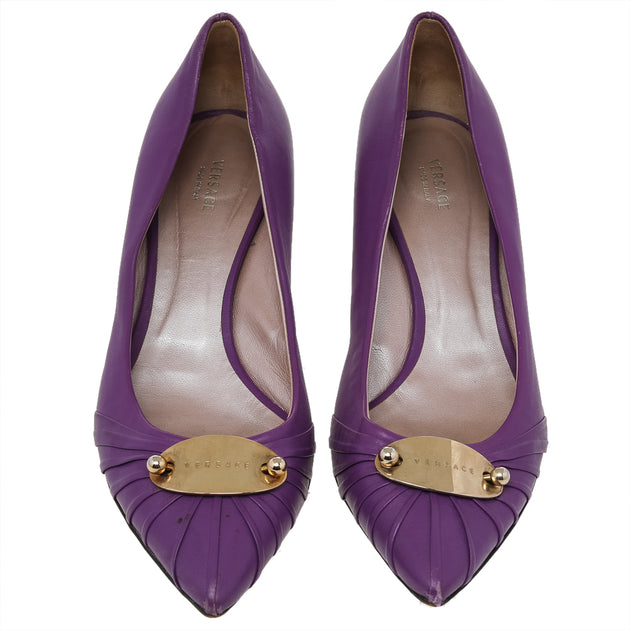 Versace Pointed Toe Pumps Purple EU 41 4