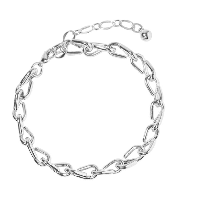 FASHNZFAB Twisted Link Chain Anklet Silver 3