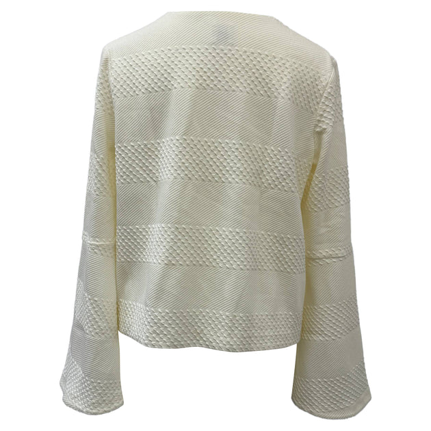 Iris & Ink Textured V-Neck Top White UK 10 4