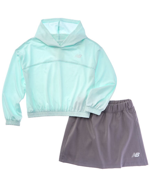New Balance 2pc Top & Skort Set Blue Medium 2