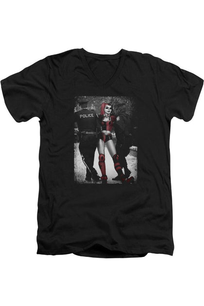 Gildan Batman Arrest V-Neck T-Shirt Black XL 2