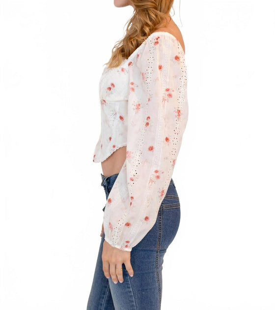 Kestan Nadia Floral Top White XSmall 4
