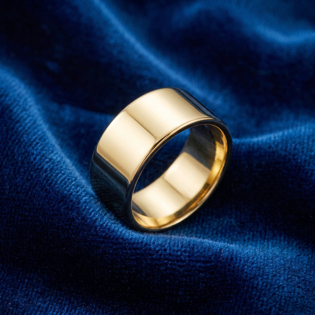 Pompeii3 Flat Wedding Band Yellow Gold US 9 3
