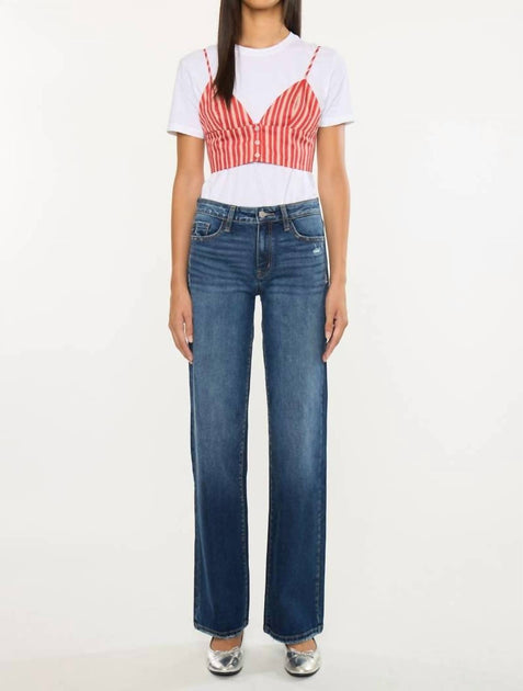 KanCan Mid Rise Wide Leg Jeans Blue 28 2