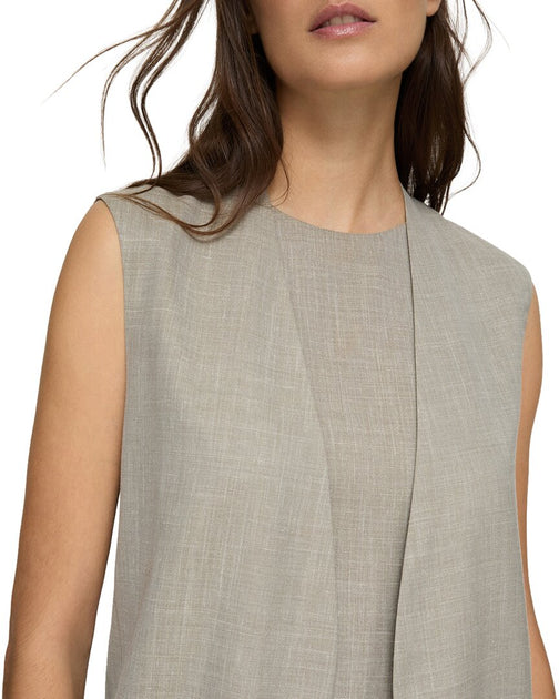 Lafayette 148 New York V-Neck Open Front Vest Grey XS 4