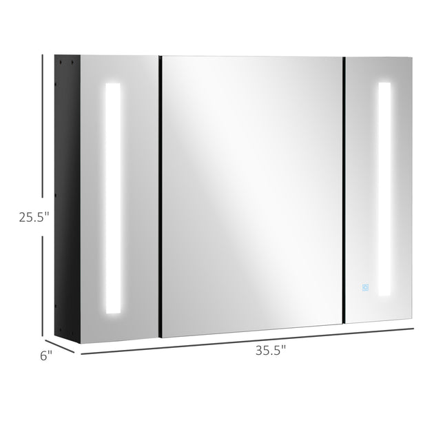 Armoire à pharmacie de salle de bain Hivvago avec LED, miroir et USB 4