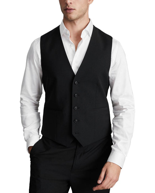 Reiss Hope Travel Plain Weave Wool-Blend Vest Black US 38 Regular 2