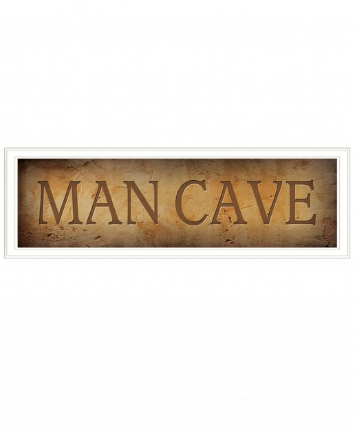 Hivvago Man Cave 3 Framed Print Wall Art White 3