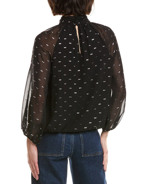 Vince Camuto Mock Neck Top Black Medium 3